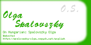 olga spalovszky business card